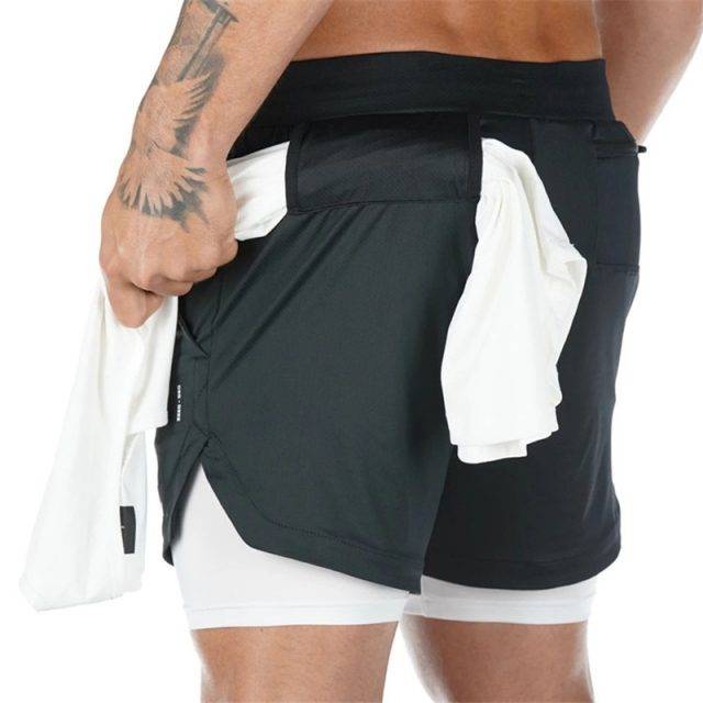 Men's Fitness Shorts with Towel Holder - eFit Spot