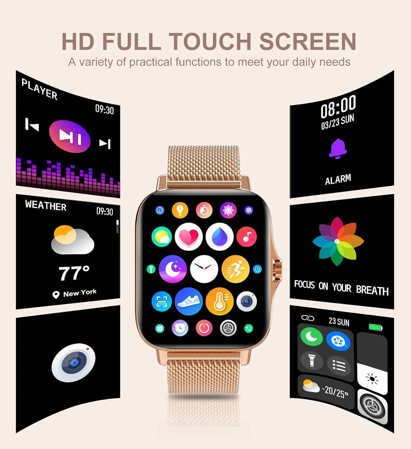 Smart Watch for Women(Call Receive/Dial), Fitness Tracker Smartwatch for Android iOS Phones Heart Rate Sleep Monitor Pedometer Smart Watch for Women(Call Receive/Dial), Fitness Tracker Smartwatch for Android iOS Phones Heart Rate Sleep Monitor Pedometer