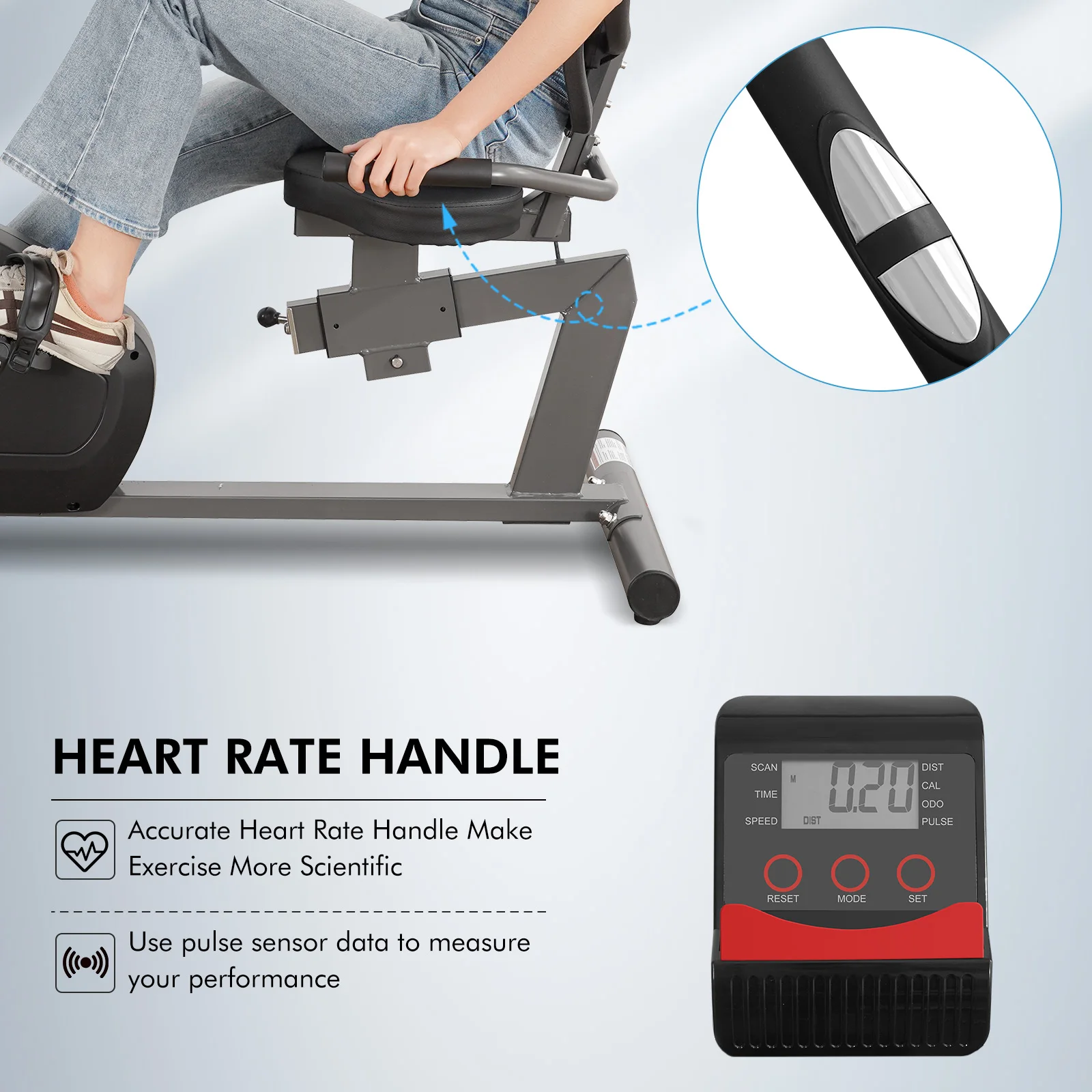 Recumbent Exercise Bike for Home Stationary Bike Sturdy Quiet 8 Levels Recumbent Bikes Large Comfortable Seat Heart Rate Handle Recumbent Exercise Bike for Home Stationary Bike Sturdy Quiet 8 Levels Recumbent Bikes Large Comfortable Seat Heart Rate Handle