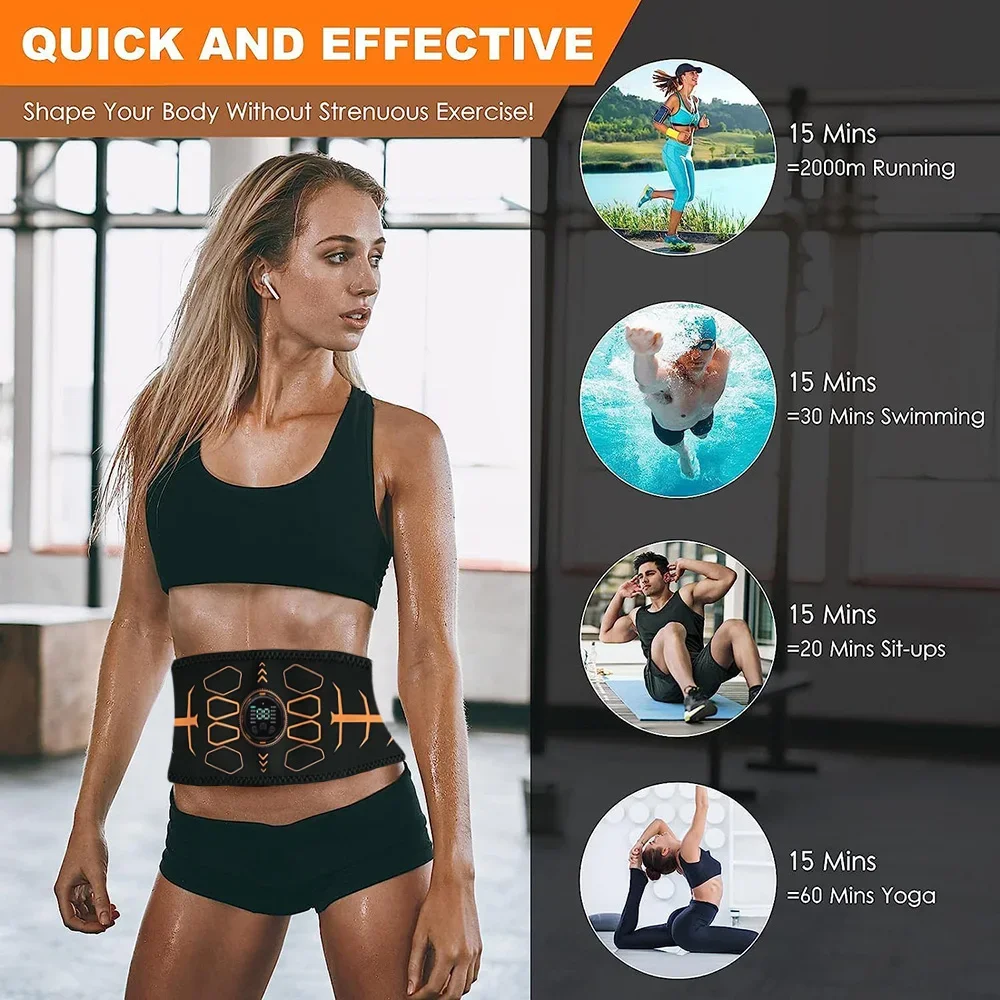 Muscle Toner Smart Abdominal Toning Belt EMS Muscle Stimulator Ab Trainer USB Charge Body Massager Weight Loss Fitness Equipment Muscle Toner Smart Abdominal Toning Belt EMS Muscle Stimulator Ab Trainer USB Charge Body Massager Weight Loss Fitness Equipment