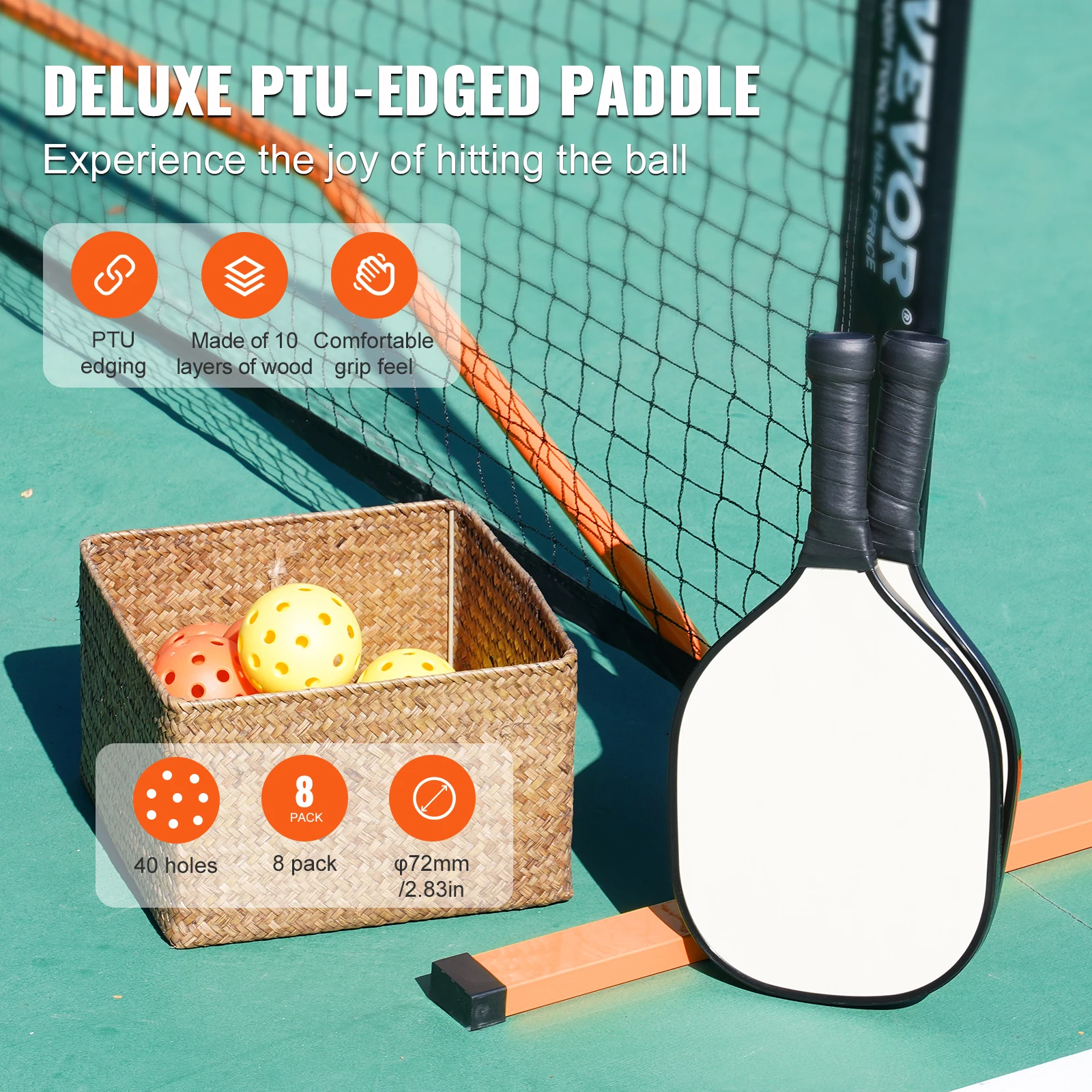 SucceBuy Portable Pickleball Net System 22FT Full Court Official Regulation Size Pickle Ball Nets Outdoor with Court Line SucceBuy Portable Pickleball Net System 22FT Full Court Official Regulation Size Pickle Ball Nets Outdoor with Court Line