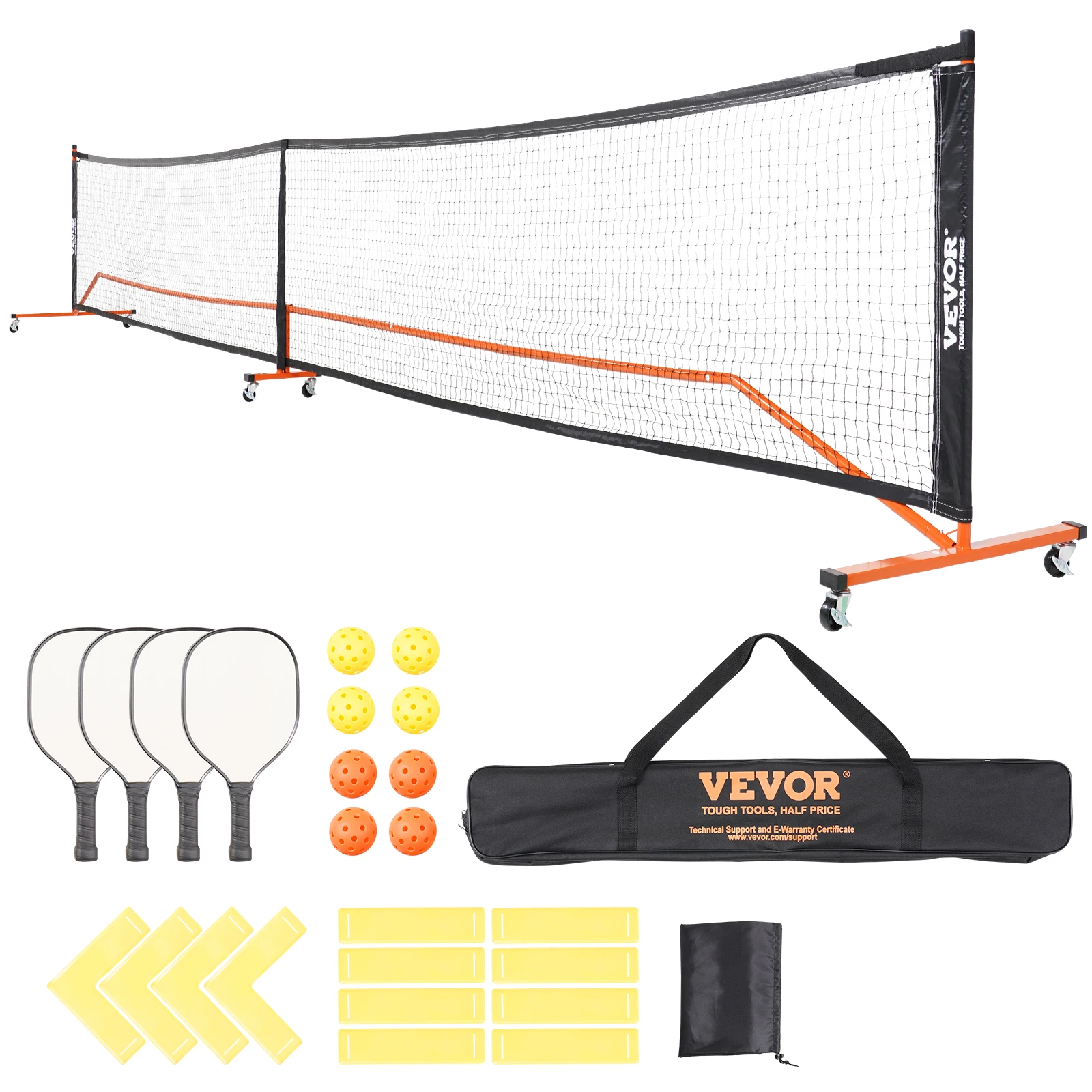 SucceBuy Portable Pickleball Net System 22FT Full Court Official Regulation Size Pickle Ball Nets Outdoor with Court Line SucceBuy Portable Pickleball Net System 22FT Full Court Official Regulation Size Pickle Ball Nets Outdoor with Court Line