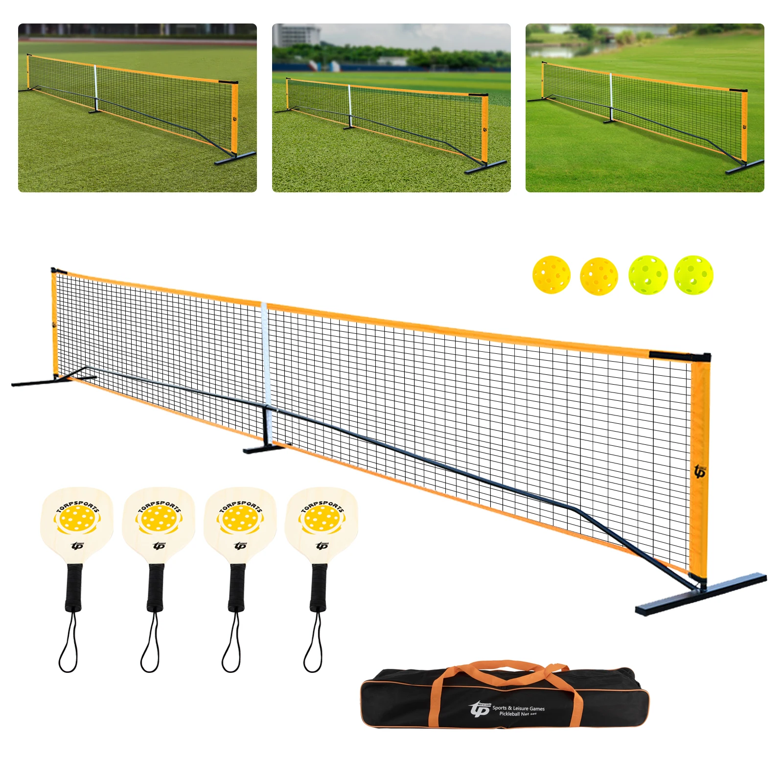 4-Person Portable Pickleball Set with Sturdy Net & Paddles – Easy Setup for Backyard/Park- with 4 Premium Balls & Carry Bag 4-Person Portable Pickleball Set with Sturdy Net & Paddles - Easy Setup for Backyard/Park- with 4 Premium Balls & Carry Bag