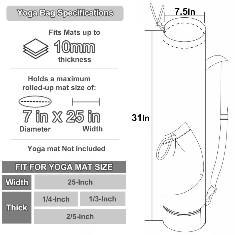 Yoga Mat Bag with Water Bottle Pocket & Wet Storage – Multi-Functional Carrier for Gym, Pilates & Fitness Yoga Mat Bag with Water Bottle Pocket & Wet Storage – Multi-Functional Carrier for Gym, Pilates & Fitness