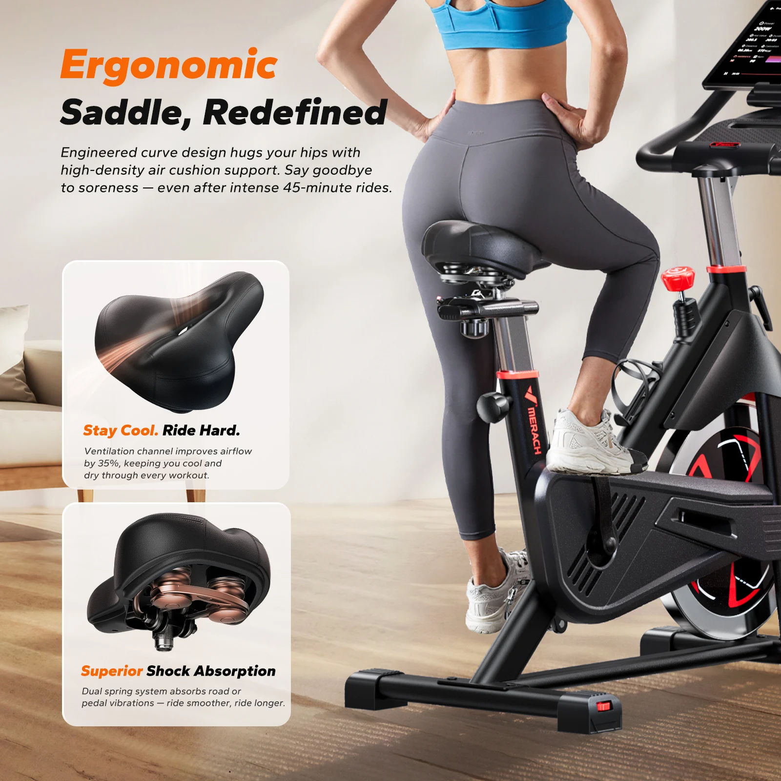 MERACH Exercise Bike S38 Indoor Cycling Magnetic Resistance Exclusive App 300lbs Capacity Comfortable Seat for Home&Weight Loss MERACH Exercise Bike S38 Indoor Cycling Magnetic Resistance Exclusive App 300lbs Capacity Comfortable Seat for Home&Weight Loss
