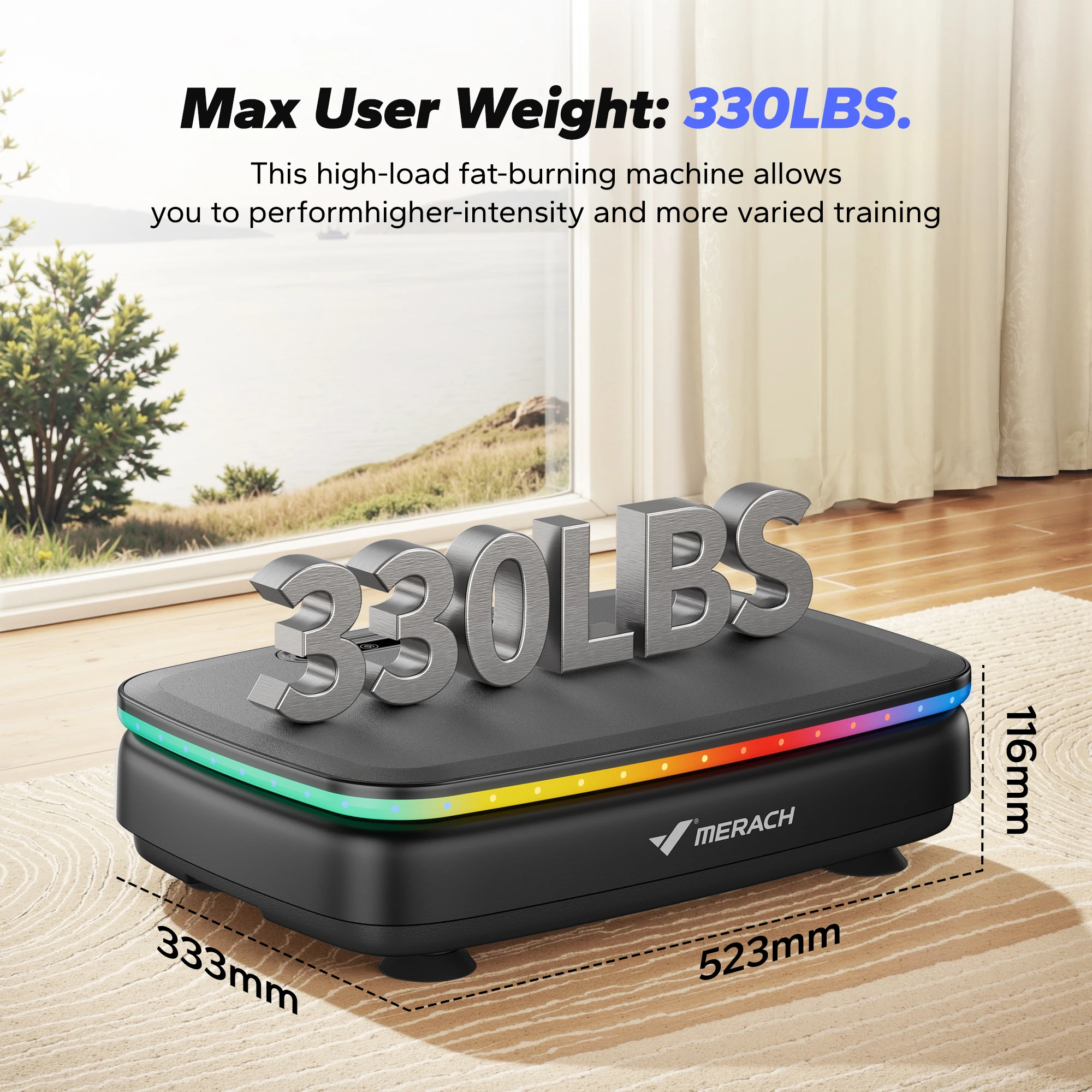 MERACH Vibration Plate Exercise Machine with Light Whole Body Workout Power Vibrate Platform Vibration Plate Lymphatic Drainage MERACH Vibration Plate Exercise Machine with Light Whole Body Workout Power Vibrate Platform Vibration Plate Lymphatic Drainage