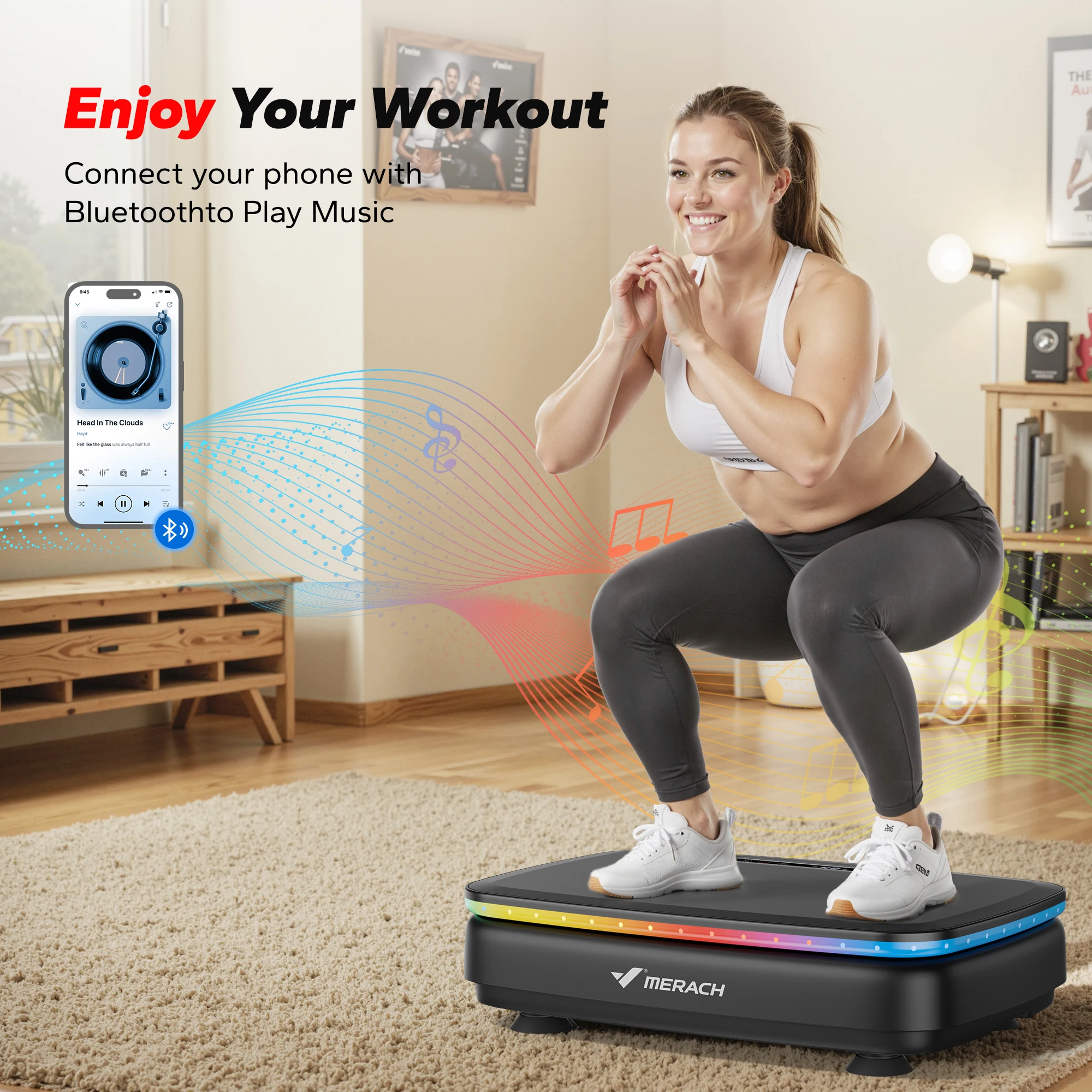 MERACH Vibration Plate Exercise Machine with Light Whole Body Workout Power Vibrate Platform Vibration Plate Lymphatic Drainage MERACH Vibration Plate Exercise Machine with Light Whole Body Workout Power Vibrate Platform Vibration Plate Lymphatic Drainage