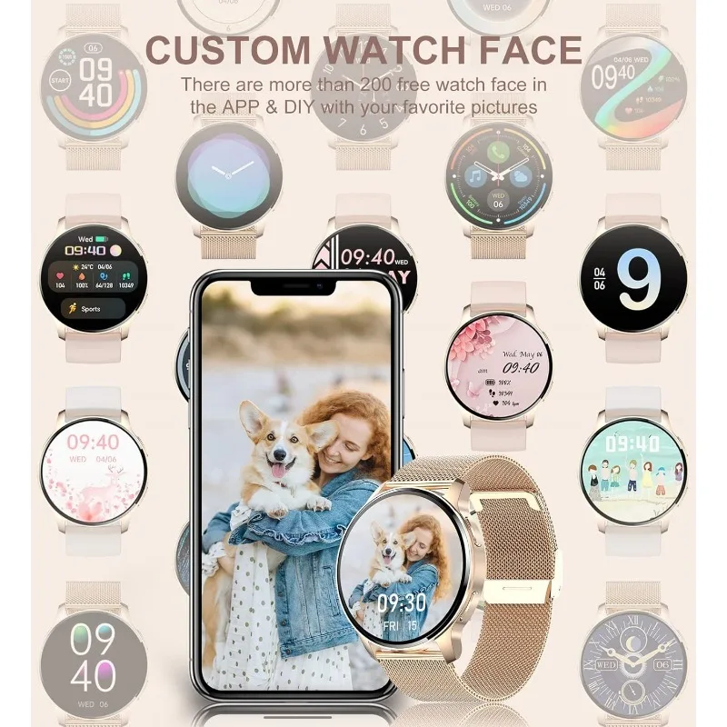 Smart Watch for Women (Answer/Make Call), Fitness Tracker for Android and iOS Phones Waterproof Smartwatch with 1.32″ HD Full Smart Watch for Women (Answer/Make Call), Fitness Tracker for Android and iOS Phones Waterproof Smartwatch with 1.32