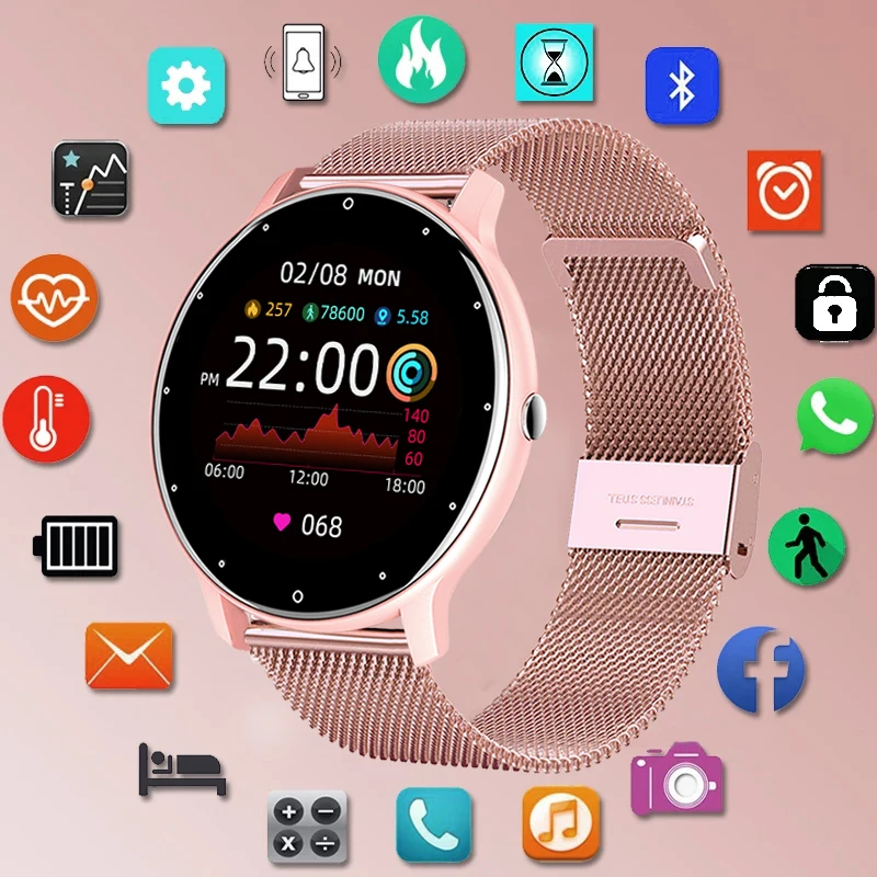 LIGE 2025 Smart watch Ladies Full touch Screen Sports Fitness watch IP67 waterproof Bluetooth For Android iOS Smart watch Female LIGE 2025 Smart watch Ladies Full touch Screen Sports Fitness watch IP67 waterproof Bluetooth For Android iOS Smart watch Female