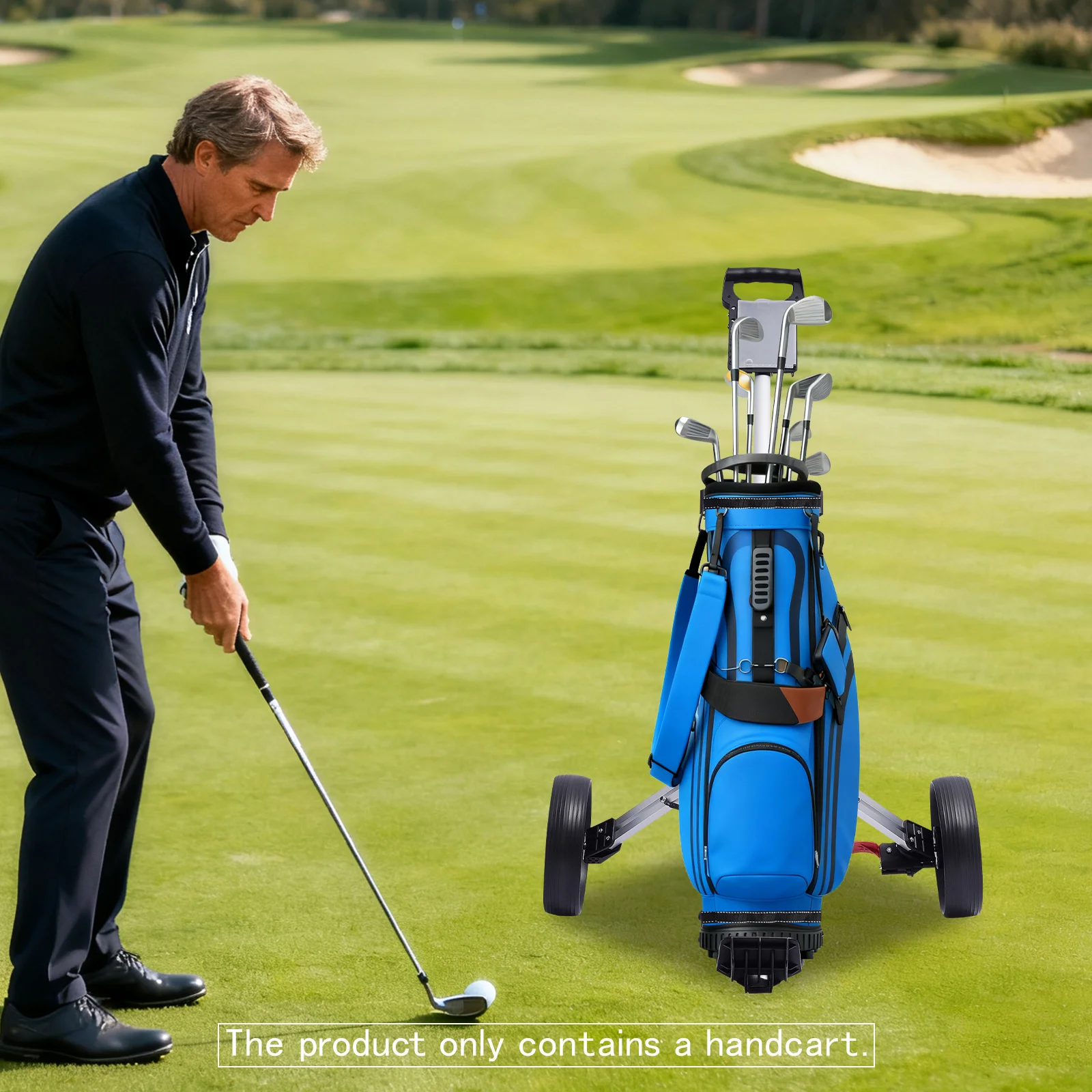 3 Wheel Push Pull Golf Cart Foldable Lightweight Golf Push Cart Portable Aluminum Alloy Golf Trolley with Foot Brake 3 Wheel Push Pull Golf Cart Foldable Lightweight Golf Push Cart Portable Aluminum Alloy Golf Trolley with Foot Brake