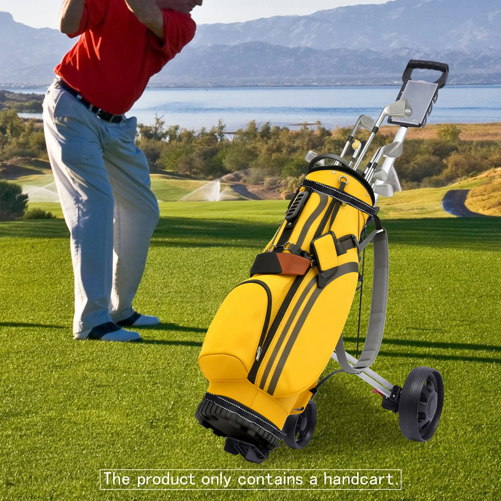 3 Wheel Push Pull Golf Cart Foldable Lightweight Golf Push Cart Portable Aluminum Alloy Golf Trolley with Foot Brake 3 Wheel Push Pull Golf Cart Foldable Lightweight Golf Push Cart Portable Aluminum Alloy Golf Trolley with Foot Brake