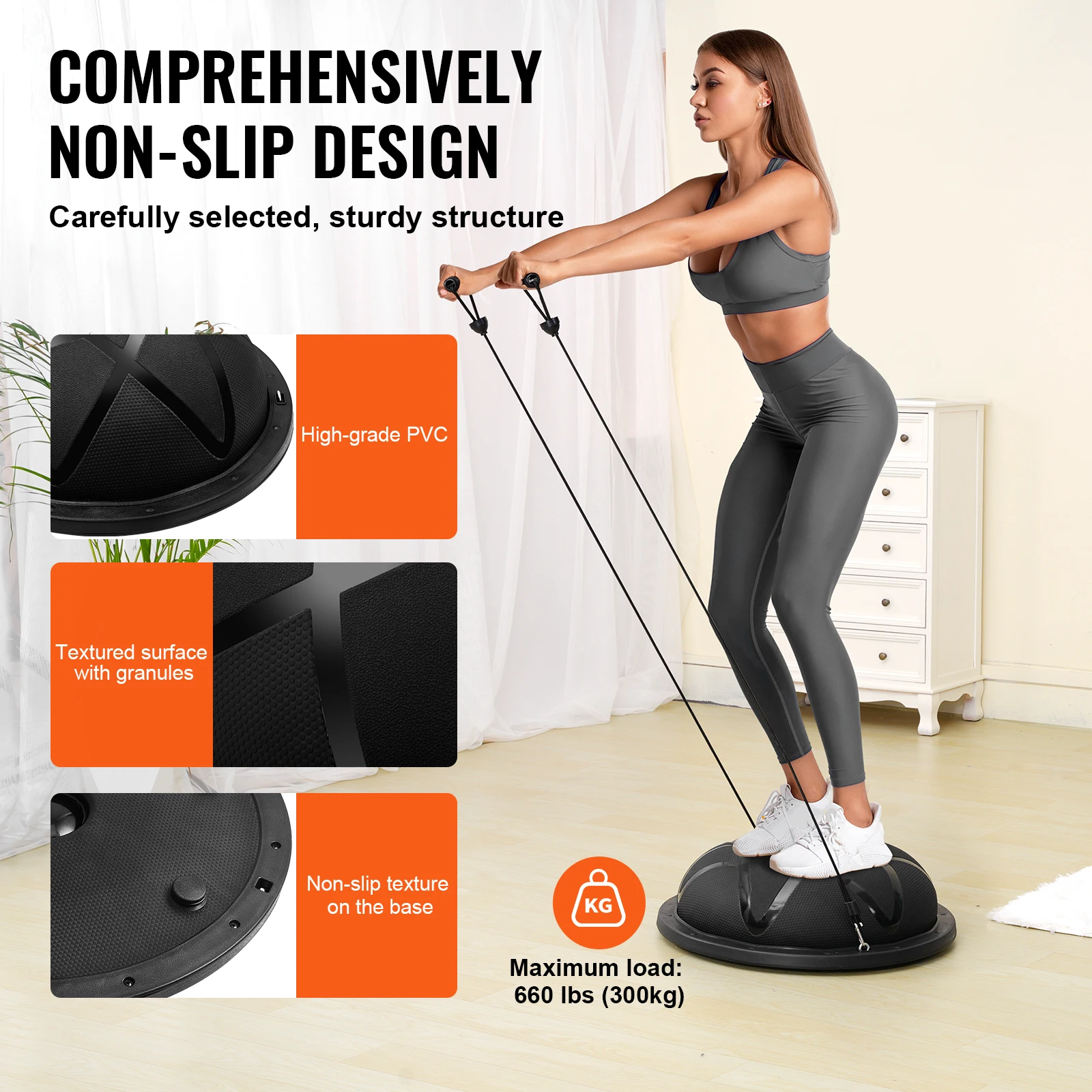 SucceBuy 23in Half Exercise Ball Trainer Balance Ball Trainer 660 lbs Capacity Stability Yoga Ball Home Gym Full Body Workouts SucceBuy 23in Half Exercise Ball Trainer Balance Ball Trainer 660 lbs Capacity Stability Yoga Ball Home Gym Full Body Workouts