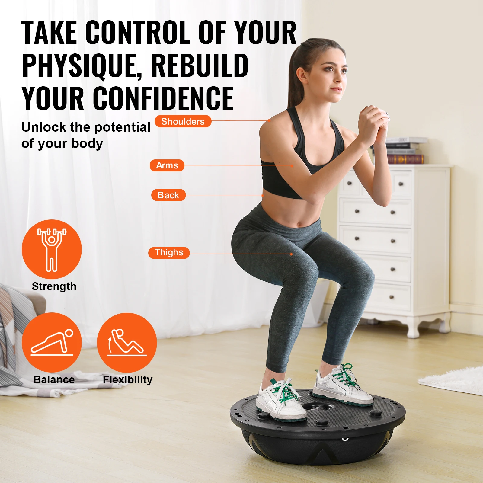 SucceBuy 23in Half Exercise Ball Trainer Balance Ball Trainer 660 lbs Capacity Stability Yoga Ball Home Gym Full Body Workouts SucceBuy 23in Half Exercise Ball Trainer Balance Ball Trainer 660 lbs Capacity Stability Yoga Ball Home Gym Full Body Workouts