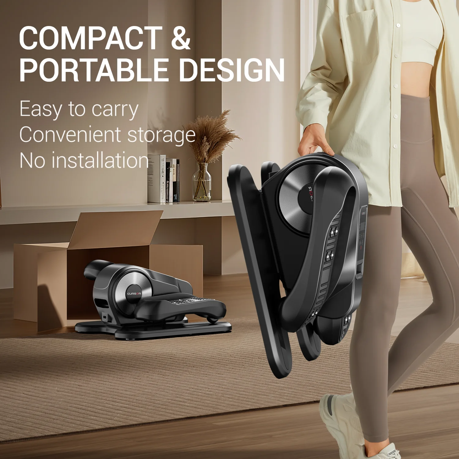 Compact Electric Under-Desk Elliptical Machine with Remote, 12-Speed, Forward/Reverse, Auto/Manual Modes for Home & Office Compact Electric Under-Desk Elliptical Machine with Remote, 12-Speed, Forward/Reverse, Auto/Manual Modes for Home & Office