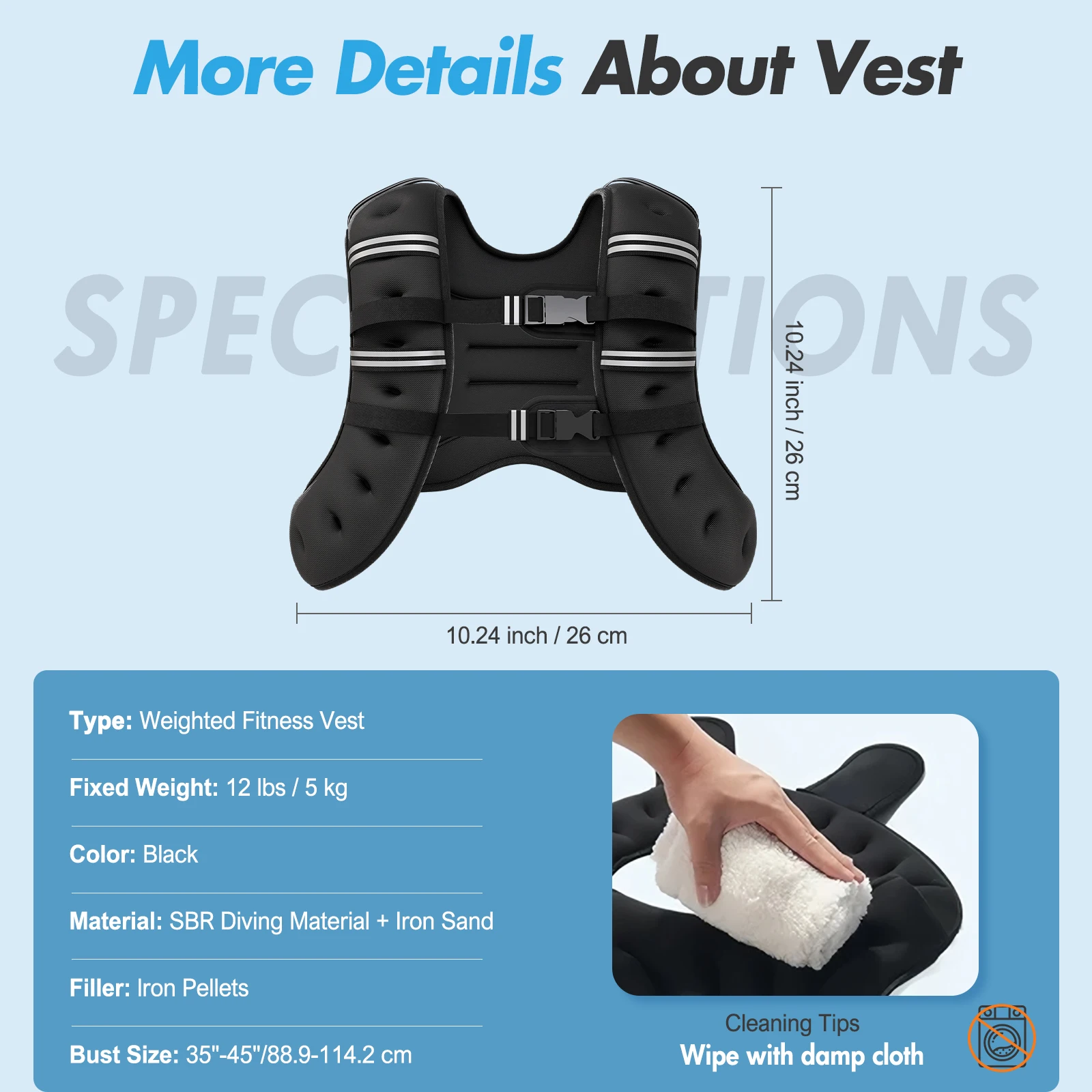 Weighted Vest Fitness 6lb/12lb/18lb/22lb with Reflective Strips Men Women for Workout Strength Training Running Jogging Walking Weighted Vest Fitness 6lb/12lb/18lb/22lb with Reflective Strips Men Women for Workout Strength Training Running Jogging Walking