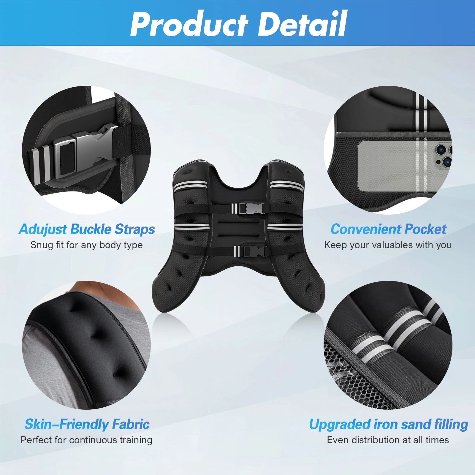 Weighted Vest Fitness 6lb/12lb/18lb/22lb with Reflective Strips Men Women for Workout Strength Training Running Jogging Walking Weighted Vest Fitness 6lb/12lb/18lb/22lb with Reflective Strips Men Women for Workout Strength Training Running Jogging Walking