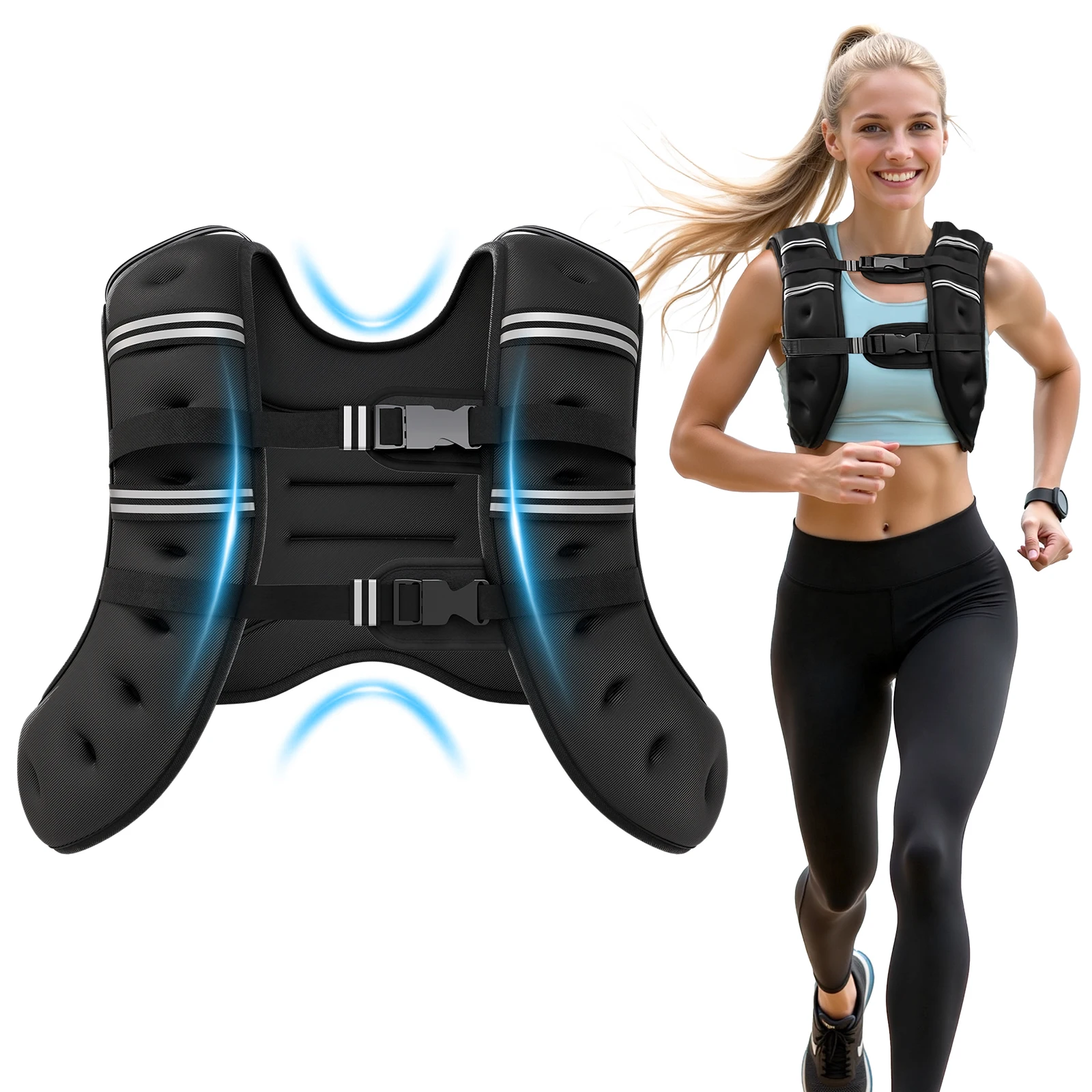 Weighted Vest Fitness 6lb/12lb/18lb/22lb with Reflective Strips Men Women for Workout Strength Training Running Jogging Walking Weighted Vest Fitness 6lb/12lb/18lb/22lb with Reflective Strips Men Women for Workout Strength Training Running Jogging Walking