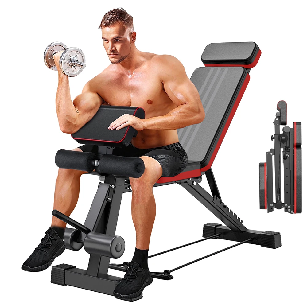 Adjustable Weight Bench 7-Level Foldable with Extended Headrest Leg Extension Incline Decline Bench 770 lbs Full-Body Strength Adjustable Weight Bench 7-Level Foldable with Extended Headrest Leg Extension Incline Decline Bench 770 lbs Full-Body Strength