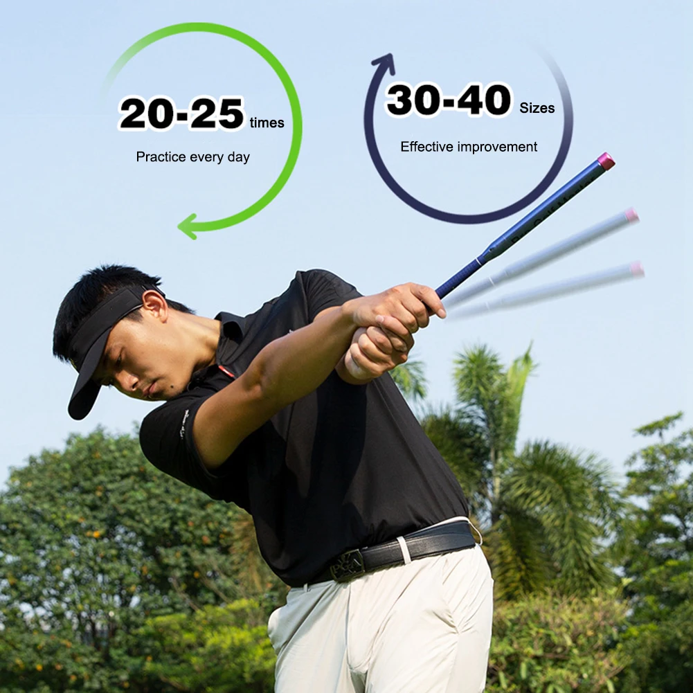 Golf Swing Practice Stick with Non-slip Rubber Grip Golf Practice Warm-Up Stick To Improve Hinge/Forearm Rotation/Shoulder Turn Golf Swing Practice Stick with Non-slip Rubber Grip Golf Practice Warm-Up Stick To Improve Hinge/Forearm Rotation/Shoulder Turn