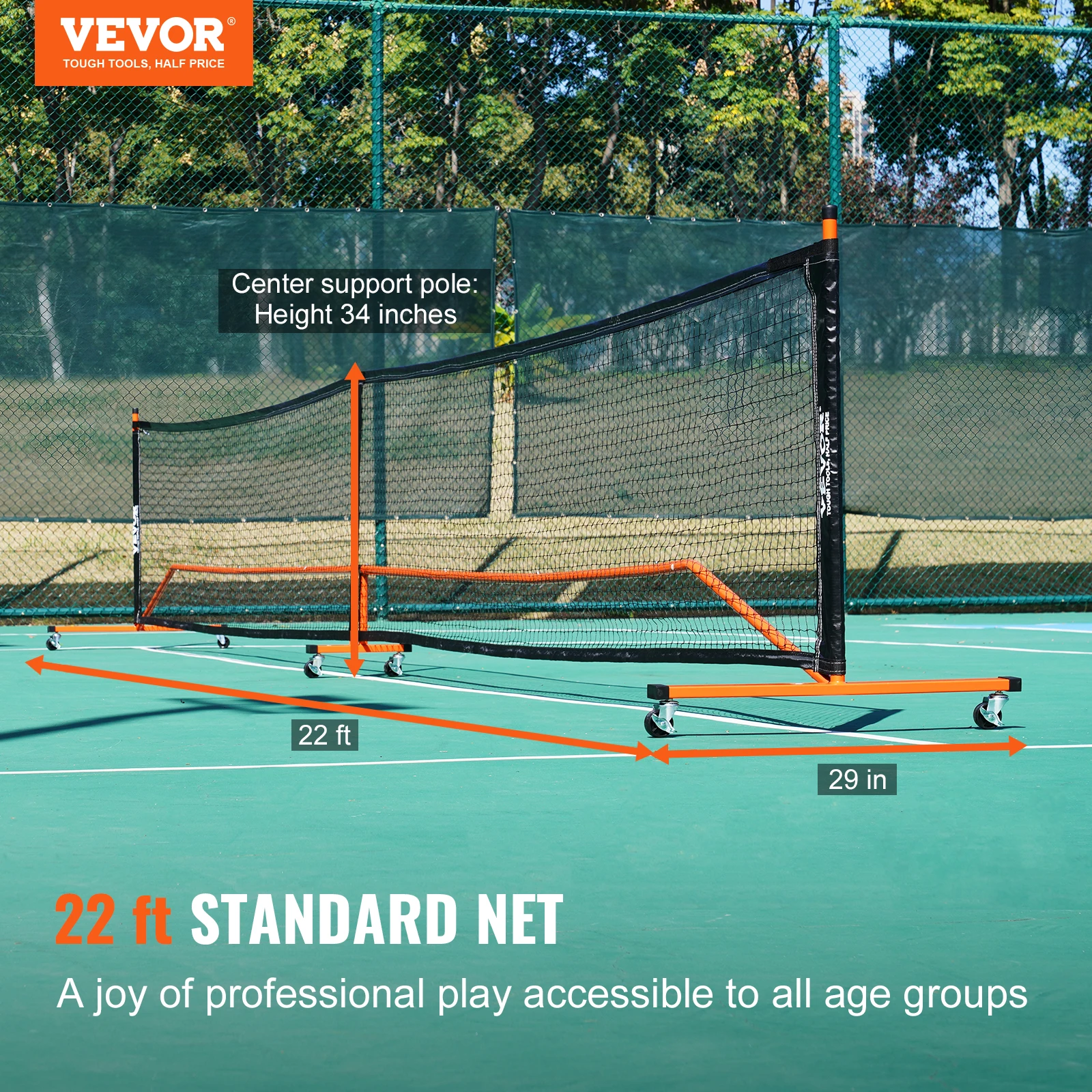 SucceBuy Portable Pickleball Net System 22FT Full Court Official Regulation Size Pickle Ball Nets Indoor Outdoor with Court Line SucceBuy Portable Pickleball Net System 22FT Full Court Official Regulation Size Pickle Ball Nets Indoor Outdoor with Court Line