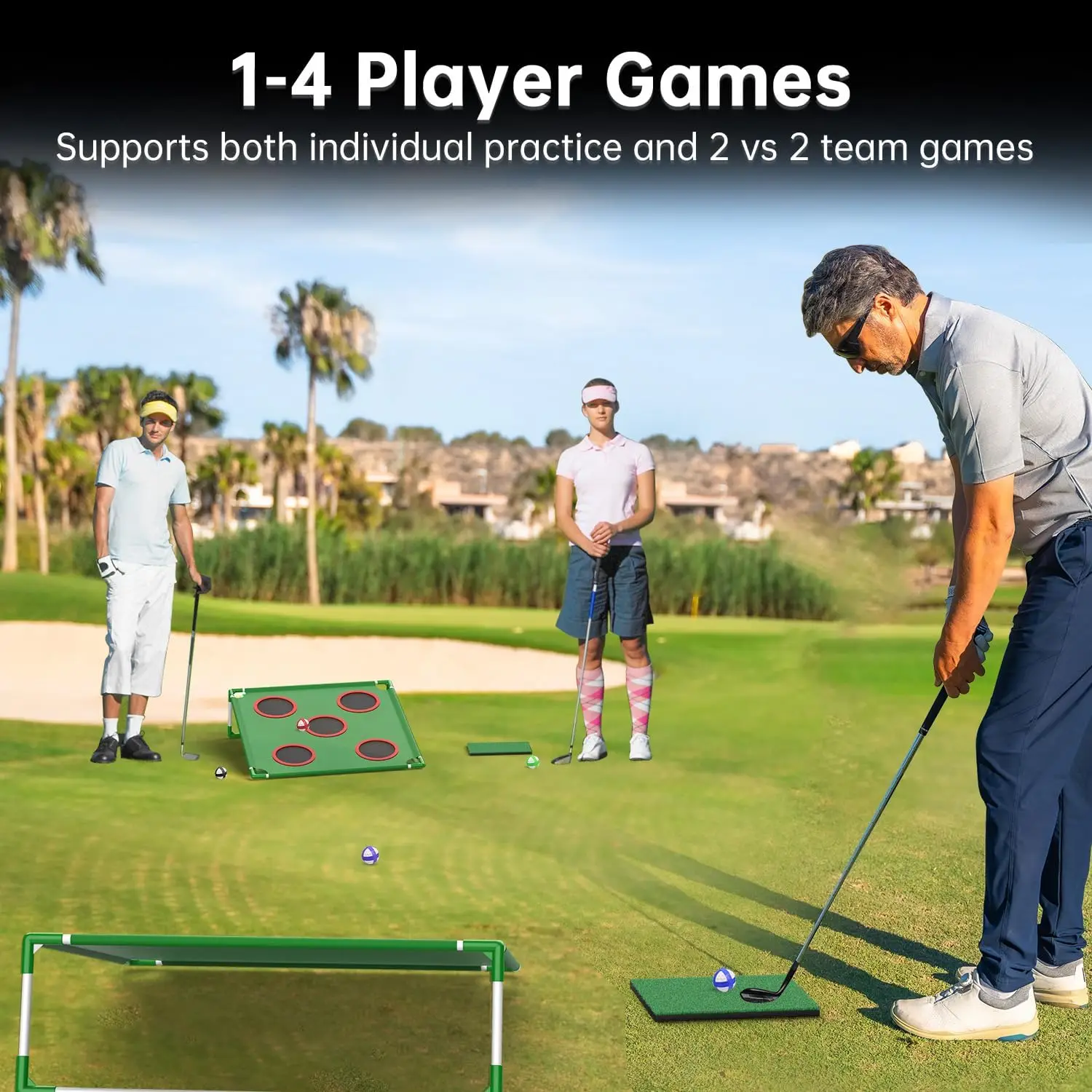 Golf Game Play Set for Golfers Fathers, with 20 Velcro Golf Balls, Putting Mat, Golf Putter and Carrying Bag, Indoor Outdoor Golf Game Play Set for Golfers Fathers, with 20 Velcro Golf Balls, Putting Mat, Golf Putter and Carrying Bag, Indoor Outdoor