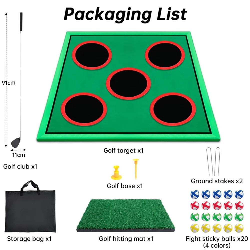 Golf Game Play Set for Golfers Fathers, with 20 Velcro Golf Balls, Putting Mat, Golf Putter and Carrying Bag, Indoor Outdoor Golf Game Play Set for Golfers Fathers, with 20 Velcro Golf Balls, Putting Mat, Golf Putter and Carrying Bag, Indoor Outdoor