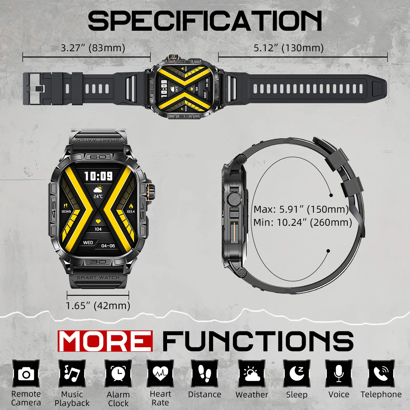 LaNikar New Smart Watch ED Display 100+ Sport Mode With Compass IP68 Waterproof Bluetooth Call Heart Rate Blood Pressure Men K63 LaNikar New Smart Watch ED Display 100+ Sport Mode With Compass IP68 Waterproof Bluetooth Call Heart Rate Blood Pressure Men K63