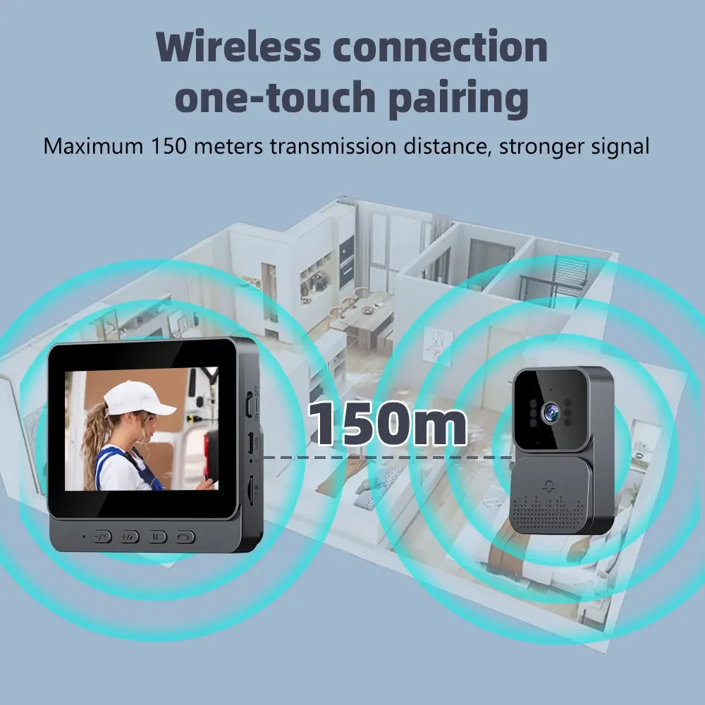 4.3” IPS HD 2.4G WiFi Smart Intercom with Wireless Video Doorbell Home Night Vision Monitoring Two-Way Talk Camera Ringing Bell 4.3'' IPS HD 2.4G WiFi Smart Intercom with Wireless Video Doorbell Home Night Vision Monitoring Two-Way Talk Camera Ringing Bell